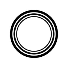 Empty black circle with concentric rings