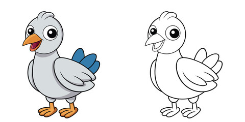 cartoon chicken and duck
