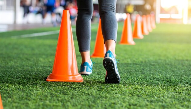 Athlete training on artificial turf