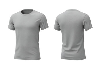 Fototapeta premium Light gray t shirt mockup front and back views transparent background