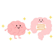 手描きのかわいい腸脳相関のイラスト