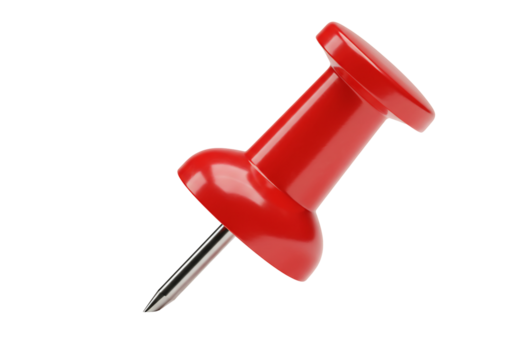 Red pushpin transparent background office supply stationary graphic design element