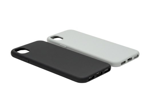 Phone cases black and white silicone covers transparent background