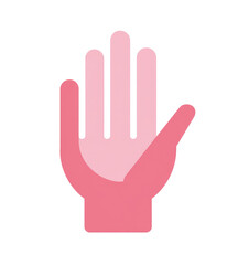 Obraz premium A stylized, pink hand with slightly lighter shading on fingers