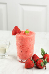 Strawberry Smoothie or Milkshake Drink.