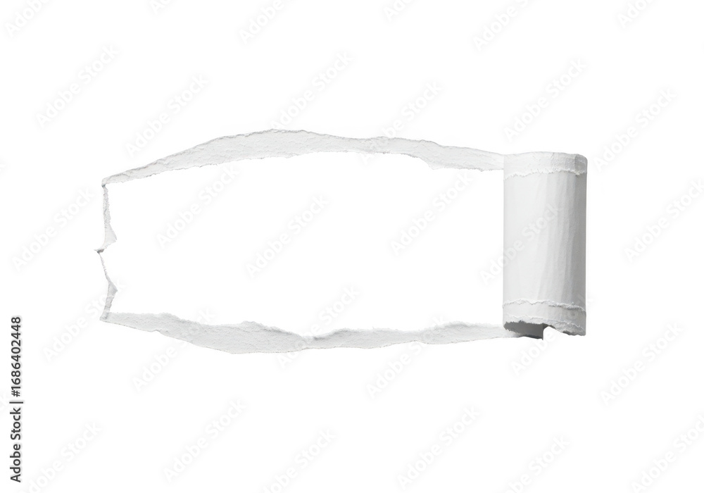 Poster torn paper with copy space isolated on transparent background