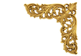 Gold corner ornament design element