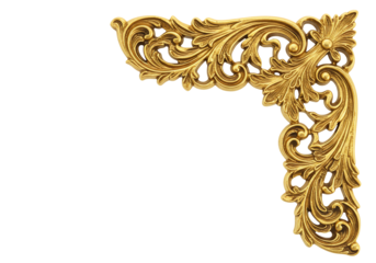 Gold corner ornament design element