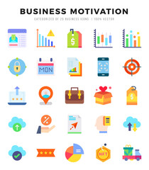 icons set. BUSINESS MOTIVATION for web. app. vector illustration.