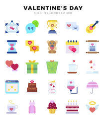 Valentine'S Day Icon Pack 25 Vector Symbols for Web Design.