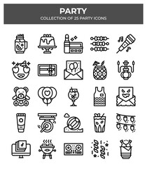 25 Party Icons. A Collection of Festive Celebration Elements