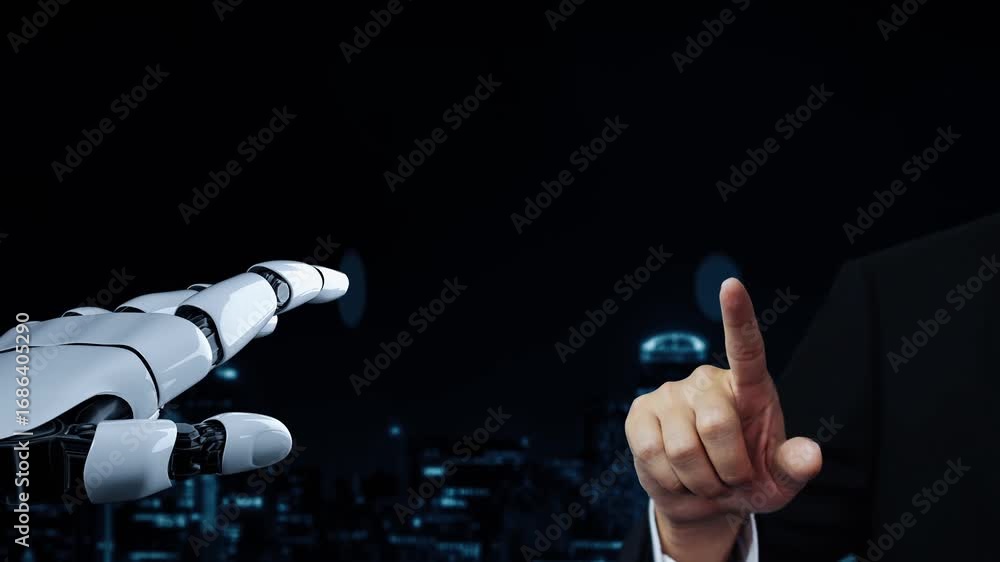Aufkleber futuristic robot artificial intelligence enlightening ai technology development and machine learning