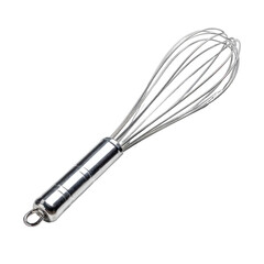 Stainless steel whisk with a metallic handle