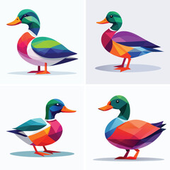 Obraz premium Duck cheerful abstract ensemble, vivid vector artwork, lively pattern.