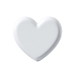 A smooth, solid, white heart shape