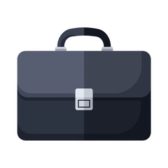 A black briefcase with a handle and a silver clasp.