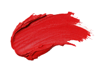 Vibrant red lipstick smudge on black background