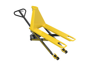 Bright Yellow Pallet Jack: Essential warehouse equipment for efficient material handling, freight...
