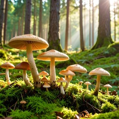 Mushrooms in a forest