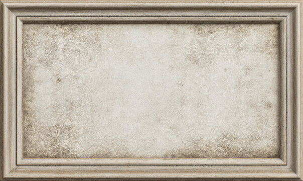Aged, light beige paper, framed in light wood