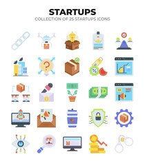 Collection of 25 Startup Icons. Visualizing Growth. Innovation. and Success