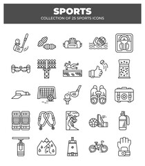 Collection of 25 Sports Icons.  Perfect for Fitness. Recreation. and Competition