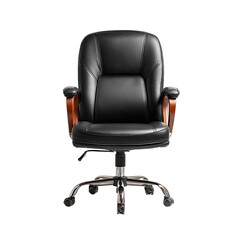 Naklejka premium Black office chair with light brown accents