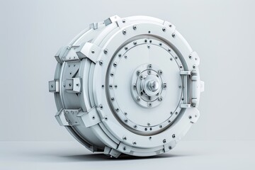 Clear Pixel Image of Vault White Icon 3D with White Background