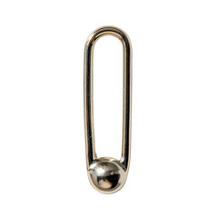 Oval metal loop with rounded ends and a ball