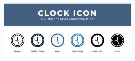 Naklejka premium Clock symbol. vector icon symbol. logo illustration. vector graphics