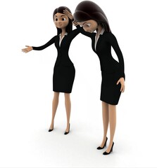 3d woman declaring winner concept