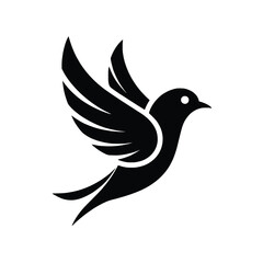 Fototapeta premium Silhouette of a flying bird. 