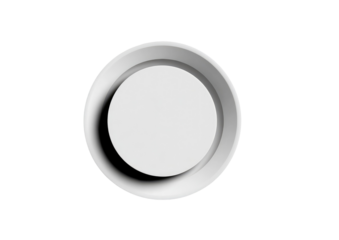 Circular, hollow, white object.  Inner ring, outer ring