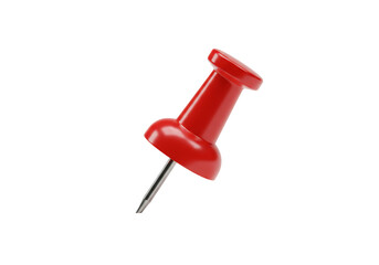 Red push pin on transparent background office supplies icon