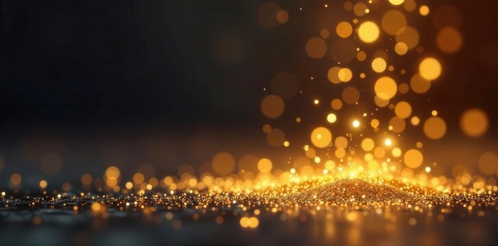 Falling gold glitter, sparkling dust, festive backdrop , luxury, confetti, gold glitter