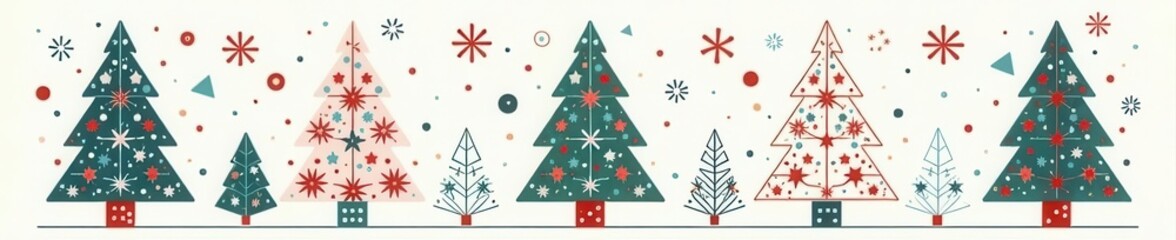 Naklejka premium Simple geometric Christmas tree and snowflake pattern Modern winter holiday design, ideal for cards , happy new year, snowflake, new year