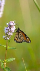 Monarch butterfly on flower, nature scene