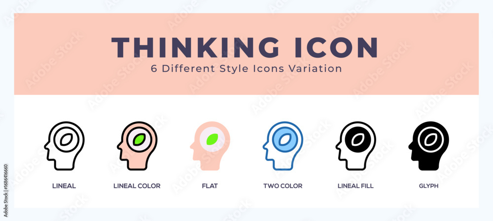 Poster thinking icon for web. mobile apps and ui.