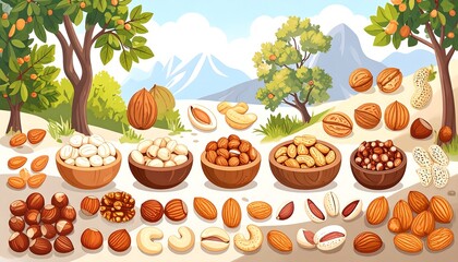 Colorful nut collection