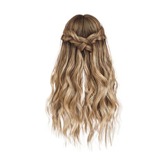 Naklejka premium Long Blonde Hair with Crown Braid - Rear View