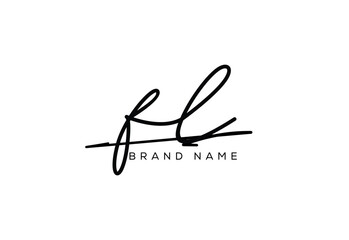 FL letter elegant cursive beauty handwriting logo.
