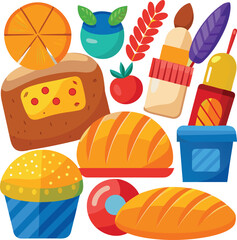 Abstract geometric shapes with vibrant color accents