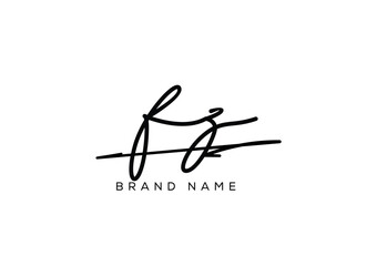 FZ letter elegant cursive beauty handwriting logo.
