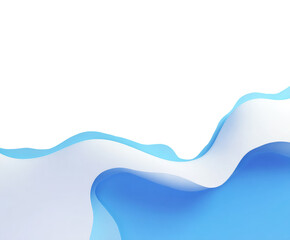 Abstract wavy forms of light blue and white
