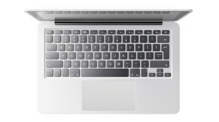 Laptop computer isolated on transparent background for work and entertainment