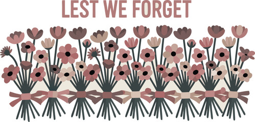 Lest We Forget Floral Arrangement with Pink, Brown, and Beige Poppies in Memory Celebration