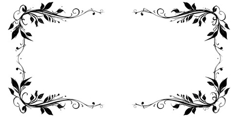 Ornate, dark frame with floral, vine-like design