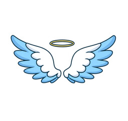Light-blue angel wings with halo