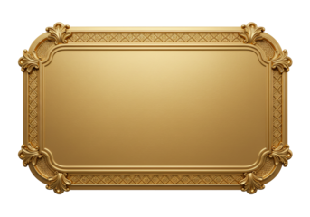 Ornate gold frame decorative border elegant design template transparent background