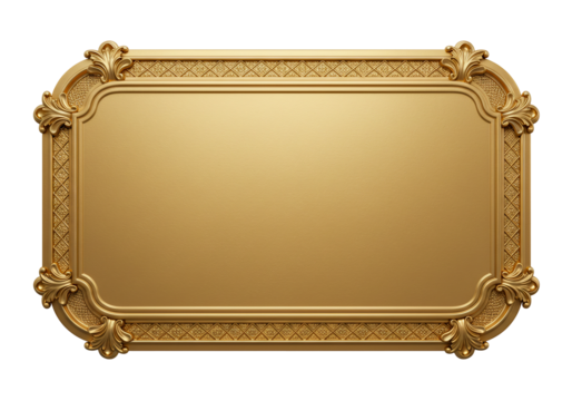 Ornate gold frame decorative border elegant design template transparent background